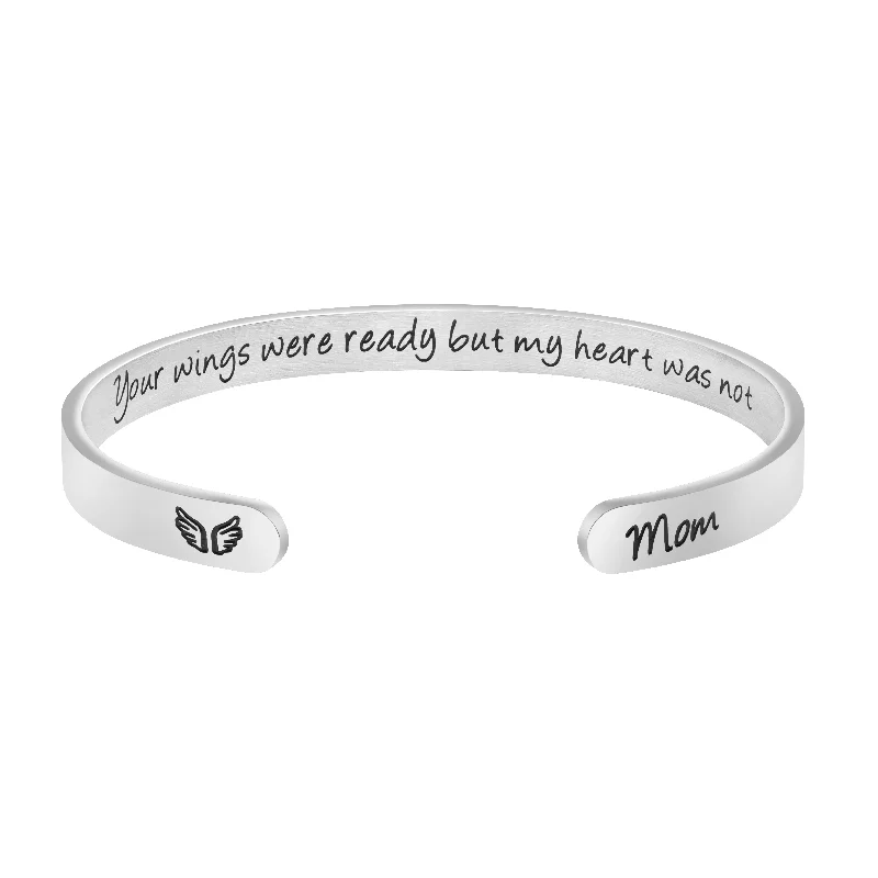 Small wing bangles-Your Wings Were Ready My Heart Was Not Mother Memorial Bracelet