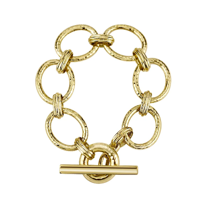 Tight clasp bangles-Toggle Bracelet - Gold (2275D)