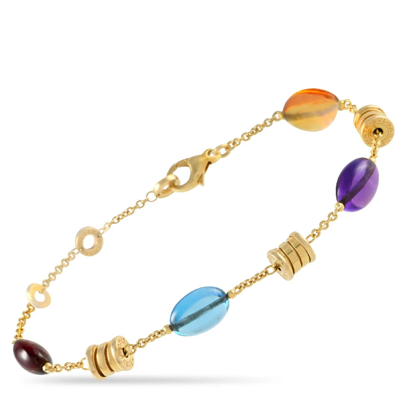 Aged lock bracelets-Bvlgari B.zero1 18K Yellow Gold Garnet, Topaz, Amethyst, and Citrine Bracelet  BV04-012725