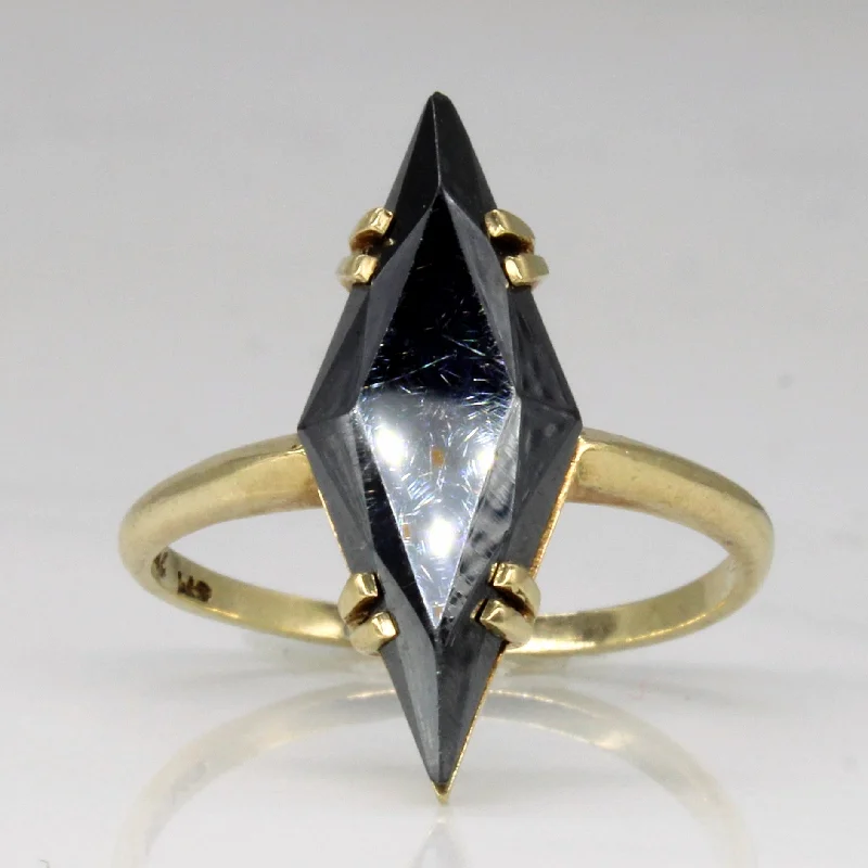 Beaded gem rings-Hematite Cocktail Ring | 6.25ct | SZ 7.5 |