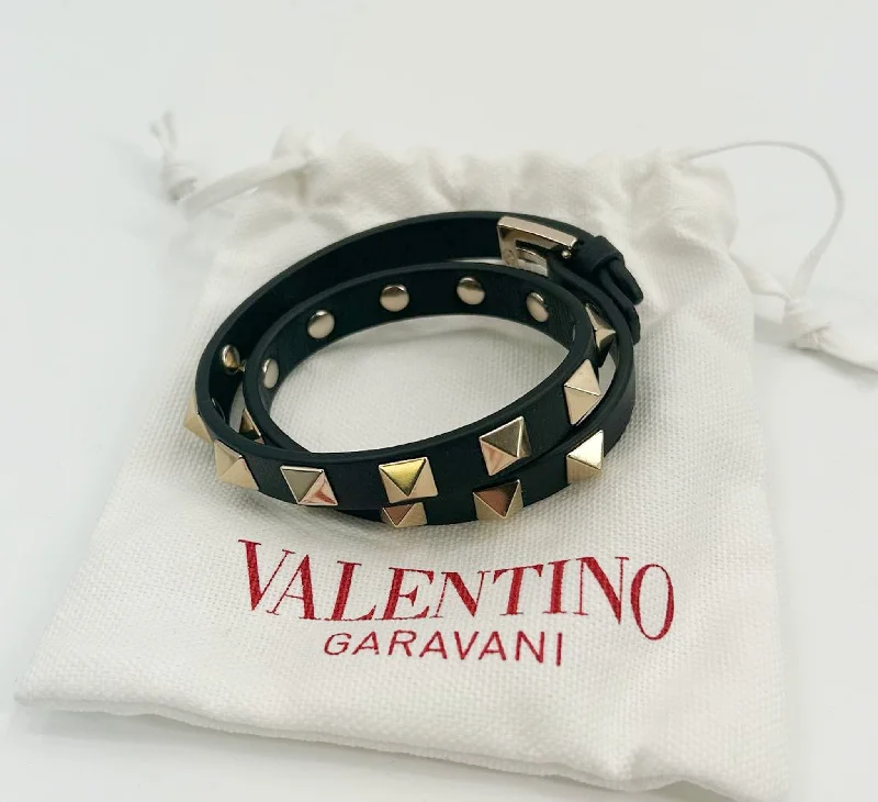 Clear star bangles-Valentino Garavani Rockstud Double-Strap Bracelet