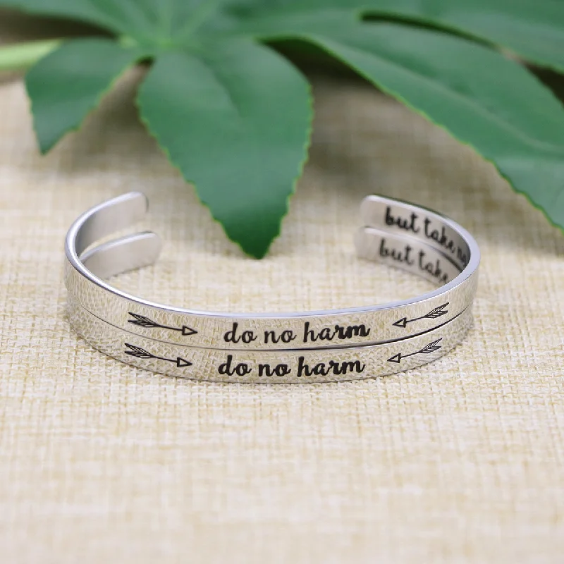 Twilight gothic bracelets-Do No Harm But Take No Shit Set of 2 Bracelets