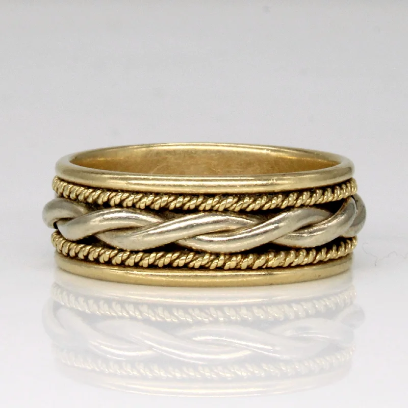 Braided strand rings-14k Two Tone Gold Ring | SZ 10.5 |