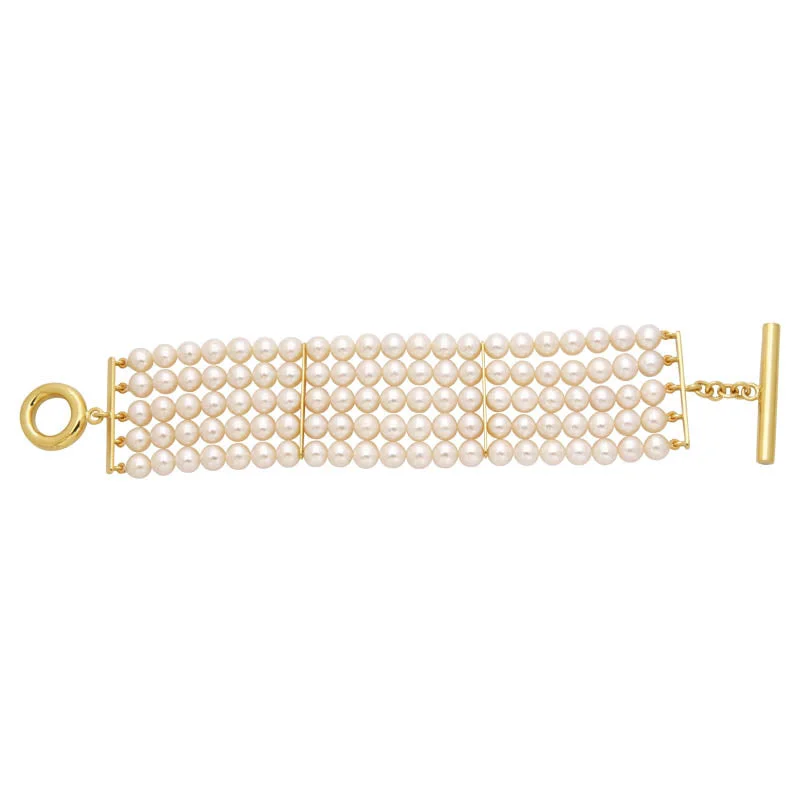 South Sea pearl bracelets-Bead Bracelet- Fresh Water Pearl with 18K Toggle Lock