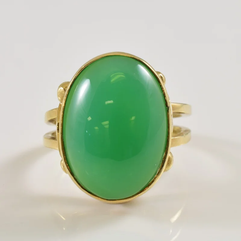 Light wood rings-Chrysoprase Cocktail Ring | 8.50ctw | SZ 6.25 |