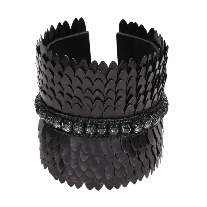 Multi-bead bangles-Chiara Cuff Bracelet In Black