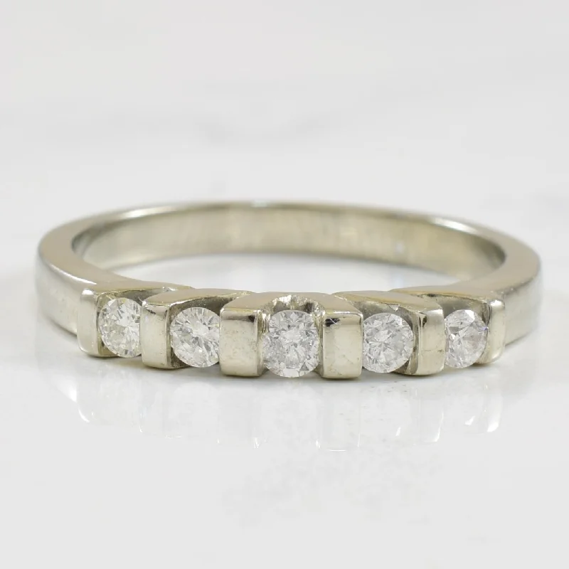 Smooth band rings-Channel Set Diamond Ring | 0.21ctw | SZ 7 |