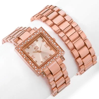 Lustrous silver bangles-Rosetone Curations with Stefani Greenfield Wrap Watch and Bracelet Set