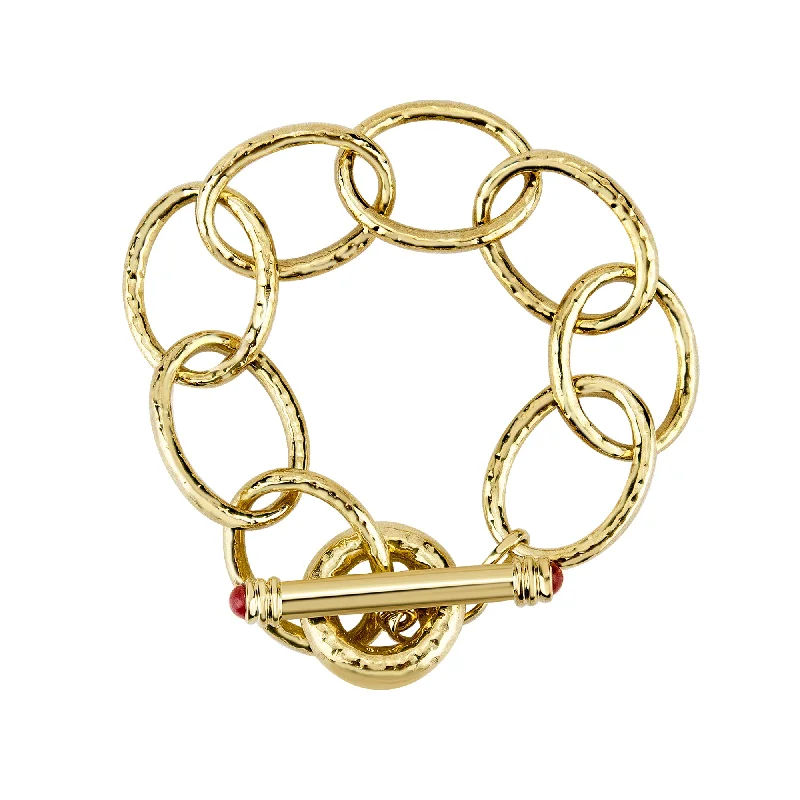 Stream shape bangles-Toggle Bracelet - Ruby (2275C)