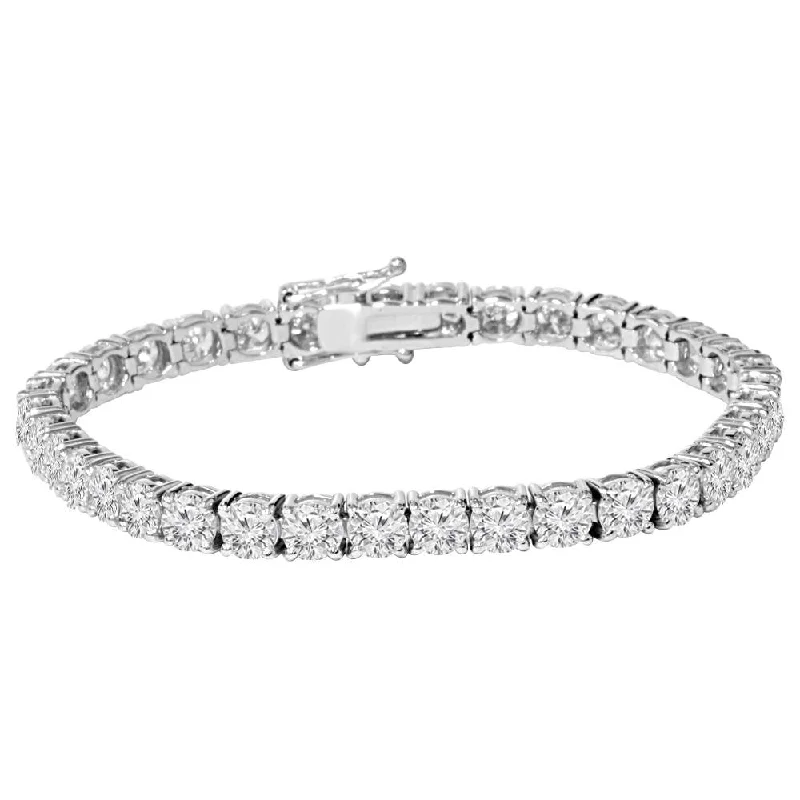 Twilight gothic bracelets-Certified 9 Ct Natural Diamond Tennis Bracelet 14k White Gold 7"