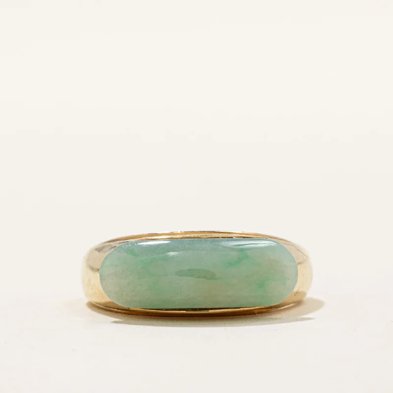 Larimar inlay rings-Jadeite Cocktail Ring | 3.60ct | SZ 7.75 |