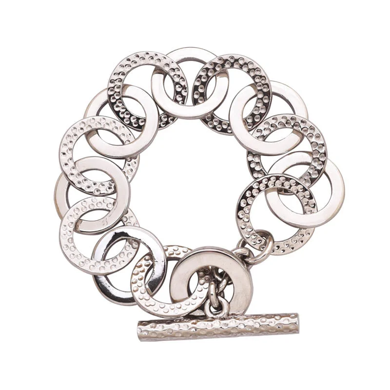 Clear star bangles-Toggle Bracelet- Sterling Silver