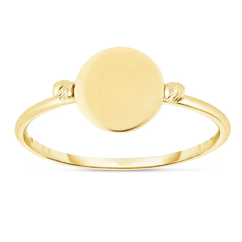 Clear star rings-14K Gold Polished Disc Ring