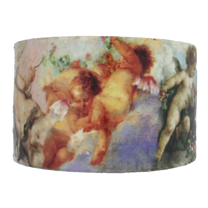 Tri-alloy bracelets-Heavenly Cherub - Angel Cuff Wide Paper and Metal Bracelet