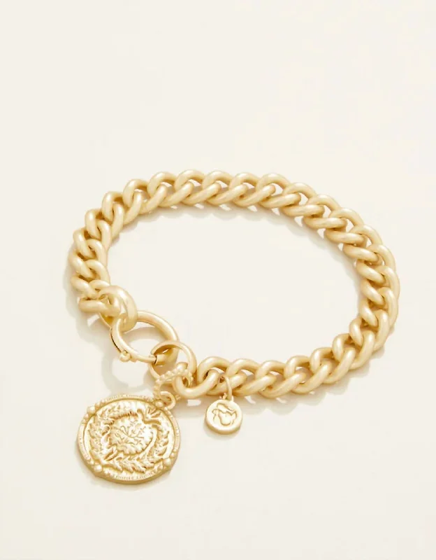 Small star bracelets-Women's Damask Coin Bracelet In Gold