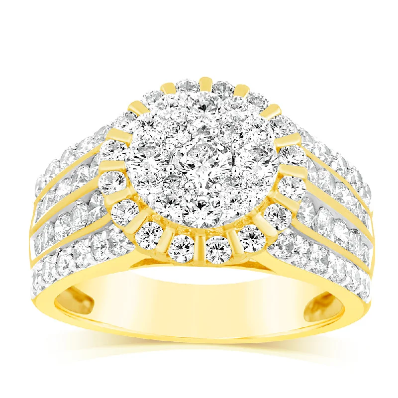 Poppy rings-Luminesce Lab Grown 10ct Yellow Gold Ring in 2.15 Carat Diamond