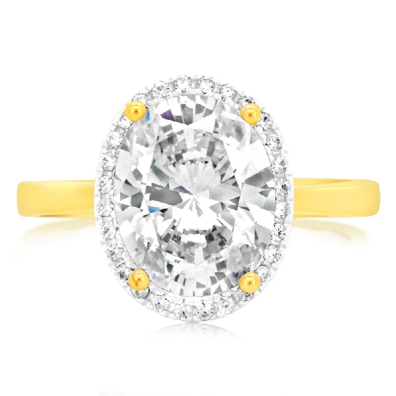 Thick stone rings-9ct Yellow Gold 29Cubic Zirconia Ring