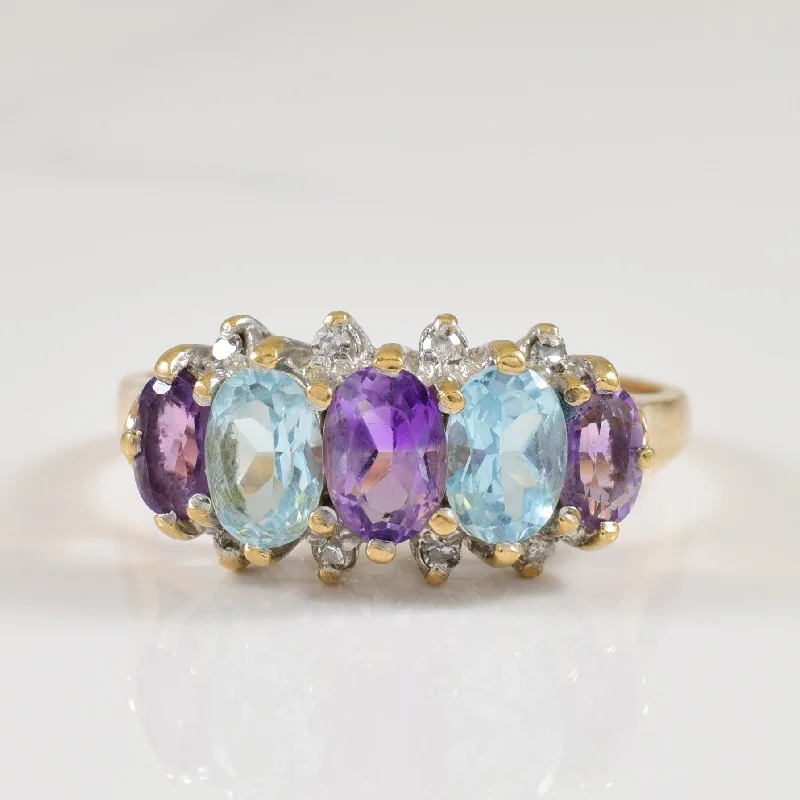 Clear quartz rings-Multi Gemstone & Diamond Ring | 1.60ctw, 0.04ctw | SZ 8.5 |