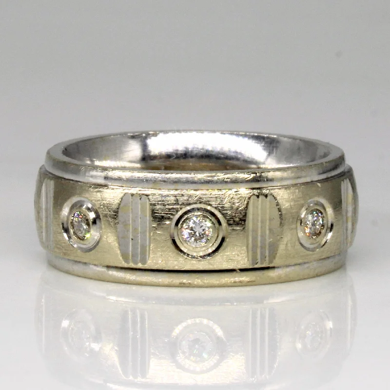 Root carved rings-Diamond Band | 0.28ctw | SZ 7.5 |