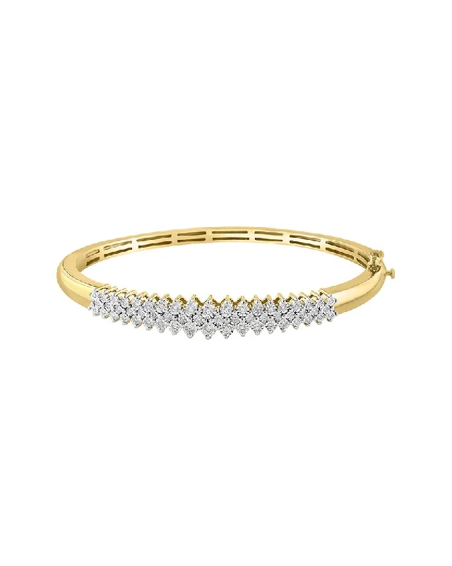 Tight clasp bangles-Effy Fine Jewelry Gold Over Silver 0.50 ct. tw. Diamond Bangle Bracelet