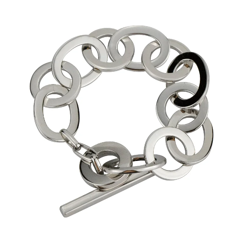 Rococo style bangles-Toggle Bracelet - Sterling Silver