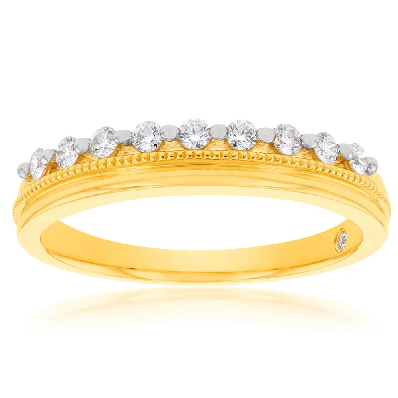 Overhand knot rings-Flawless Cut Diamond Dress Ring in 9ct Yellow Gold