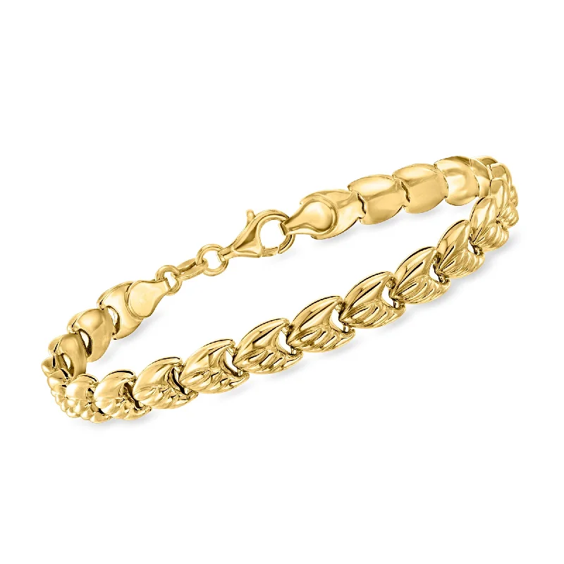 Braided strand bracelets-Ross-Simons Italian 18kt Gold Over Sterling Link Bracelet