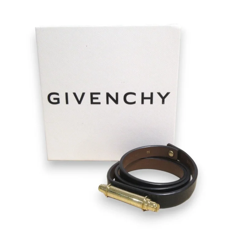 Thick chain bracelets-Givenchy gold Leather Charm Bracelet (Pre-Owned)