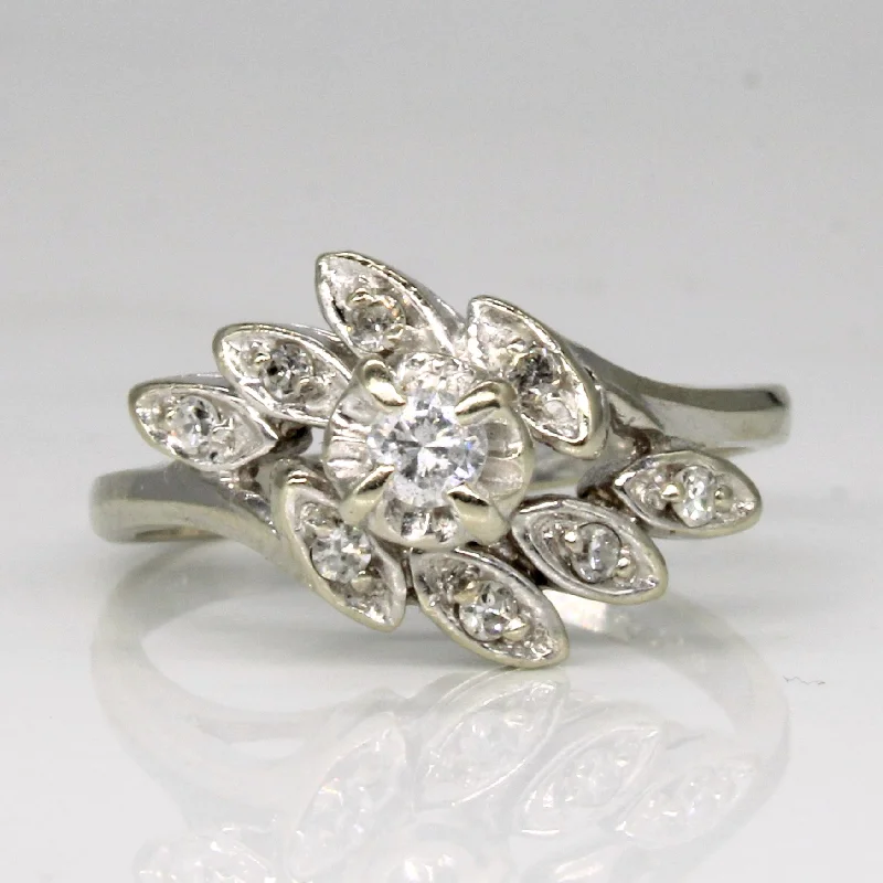 Thick band rings-Diamond Waterfall Ring | 0.18ctw | SZ 6.5 |