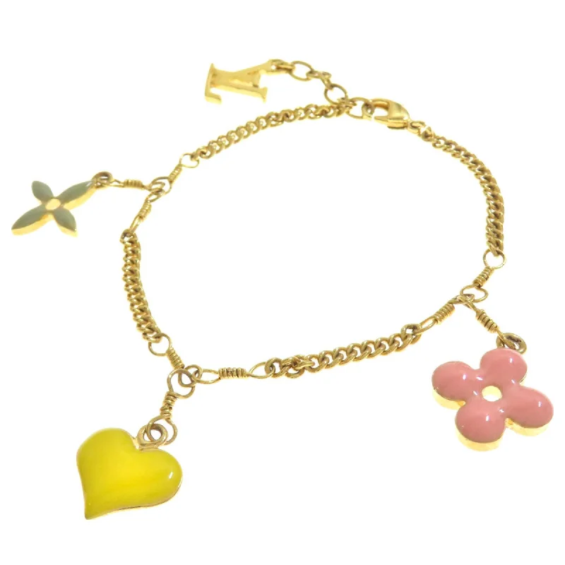 Thick chain bracelets-Louis Vuitton gold pink yellow gold Plating Charm Bracelet (Pre-Owned)