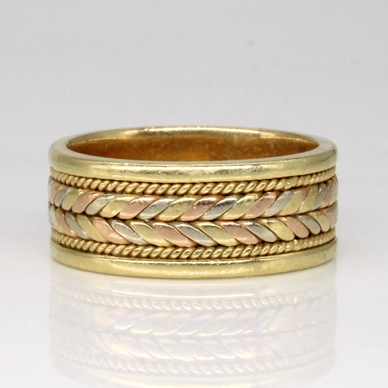 Thick geometric rings-14k Tri Tone Gold Braided Ring | SZ 6.75 |