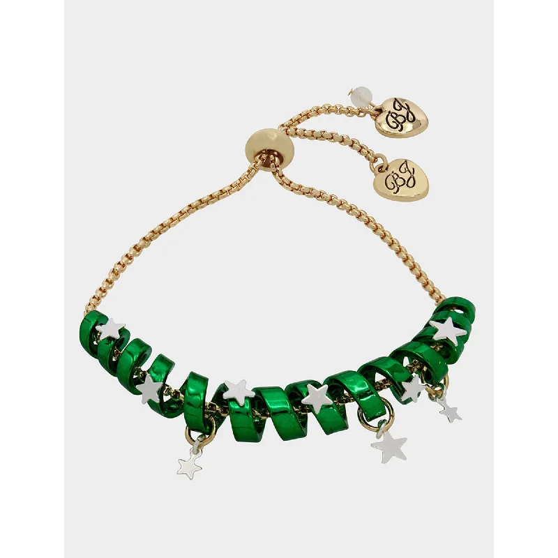 Aged lock bracelets-Betseys Holiday Coil Bracelet Green