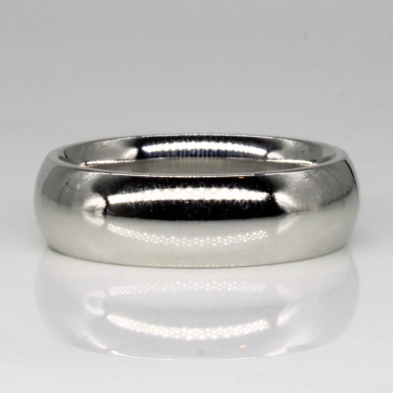 Fine band rings-14k White Gold Wedding Band | SZ 8 |