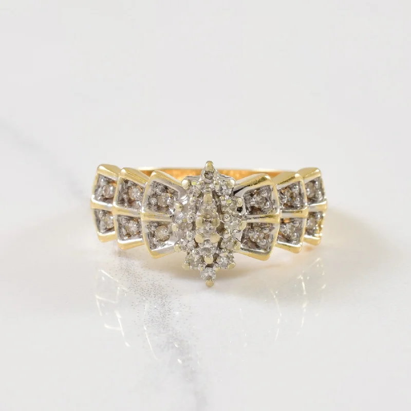 Oval design rings-Pave Set Diamond Ring | 0.25ctw | SZ 6.75 |