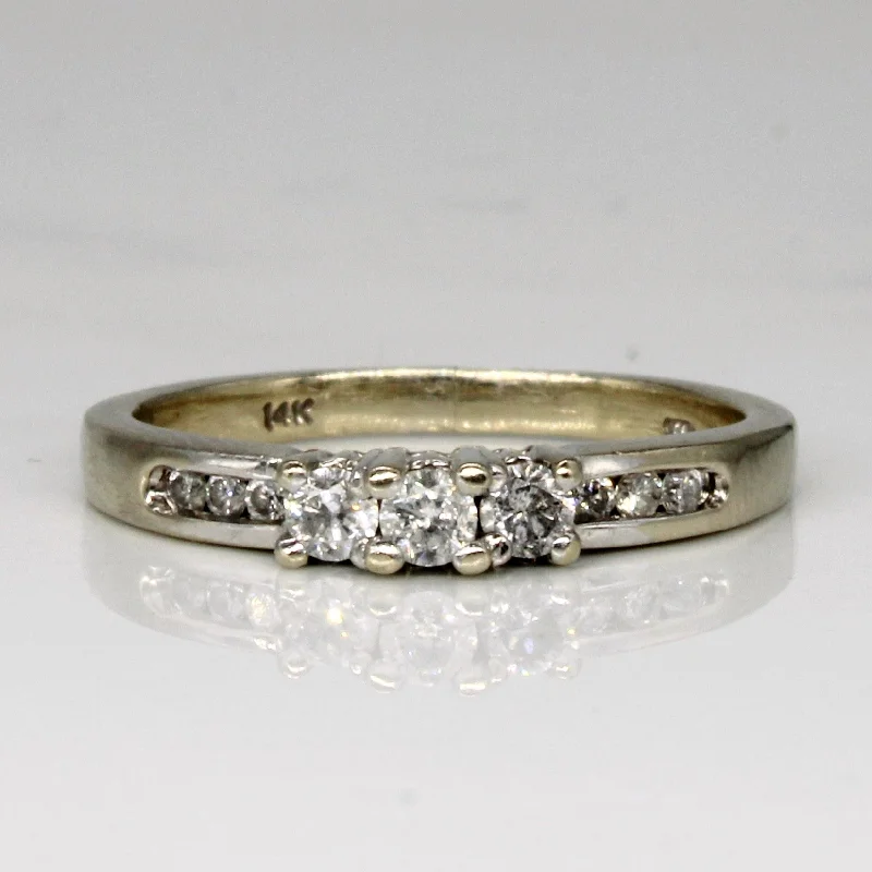 Light wood rings-Channel Set Diamond Ring | 0.21ctw | SZ 5.25 |