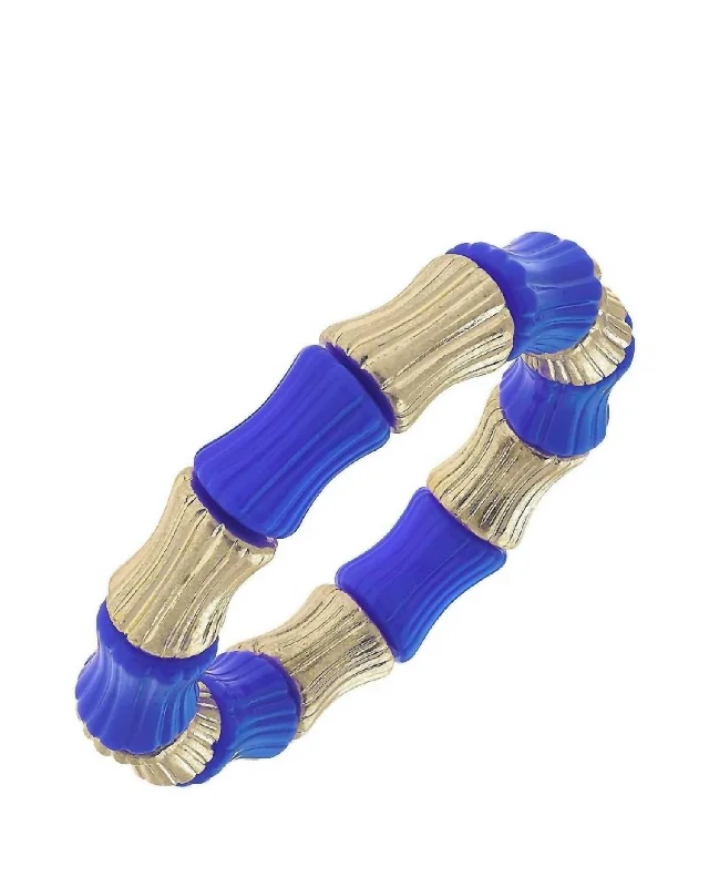 Swan feather bracelets-Women's Kai Bamboo Stretch Bracelet In Blue/gold