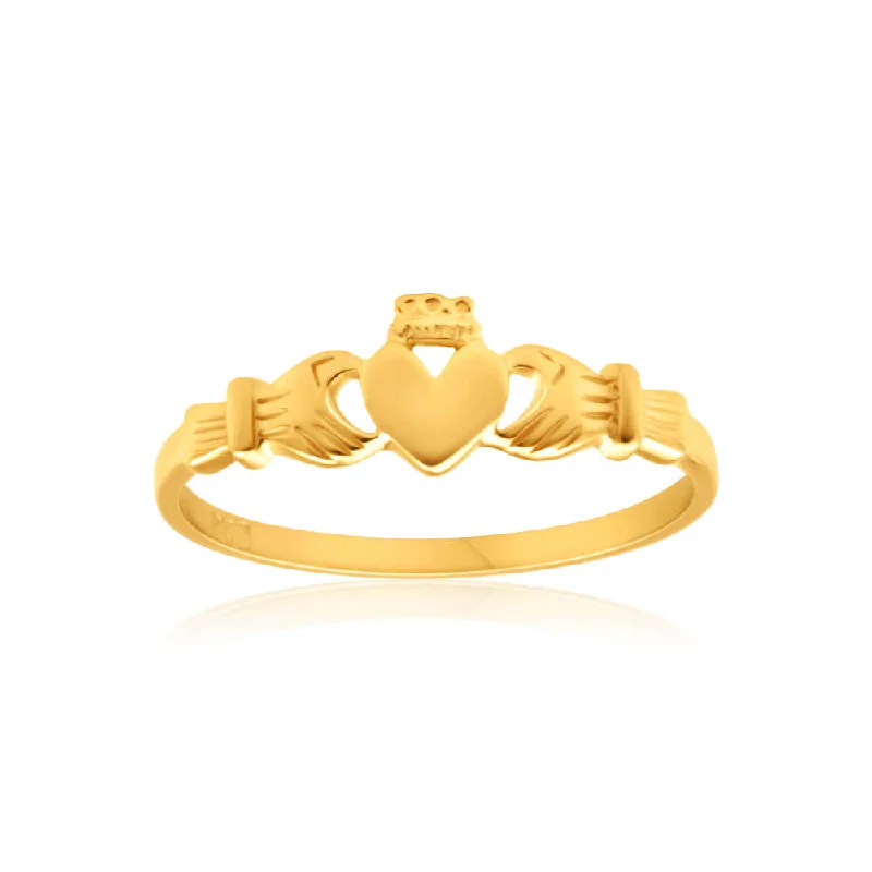 Lustrous silver rings-9ct Dazzling Yellow Gold Ring