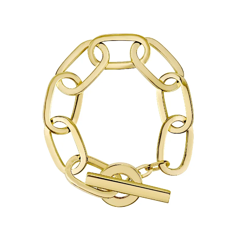 Aged lock bracelets-Toggle Bracelet - Gold (2275A)