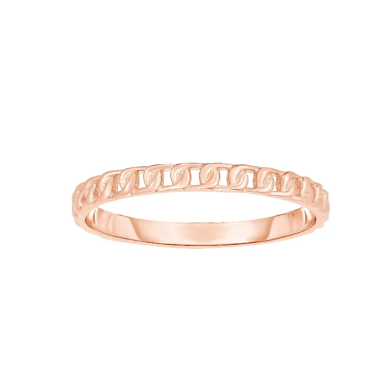 Gloss bead rings-14K Gold Mini Curb Stackable Ring