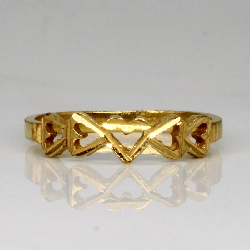 Smooth eternity rings-22k Yellow Gold Heart Ring | SZ 6.5 |