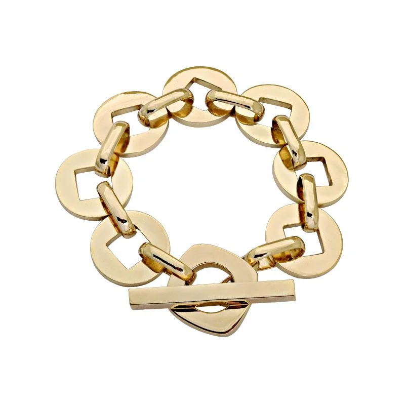 Snap clasp bracelets-Toggle Bracelet - Gold  (2156B)