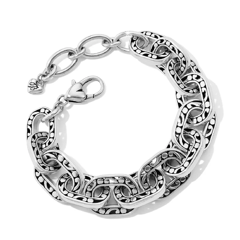 Straw weave bangles-Women's Linx Bracelet In Silver