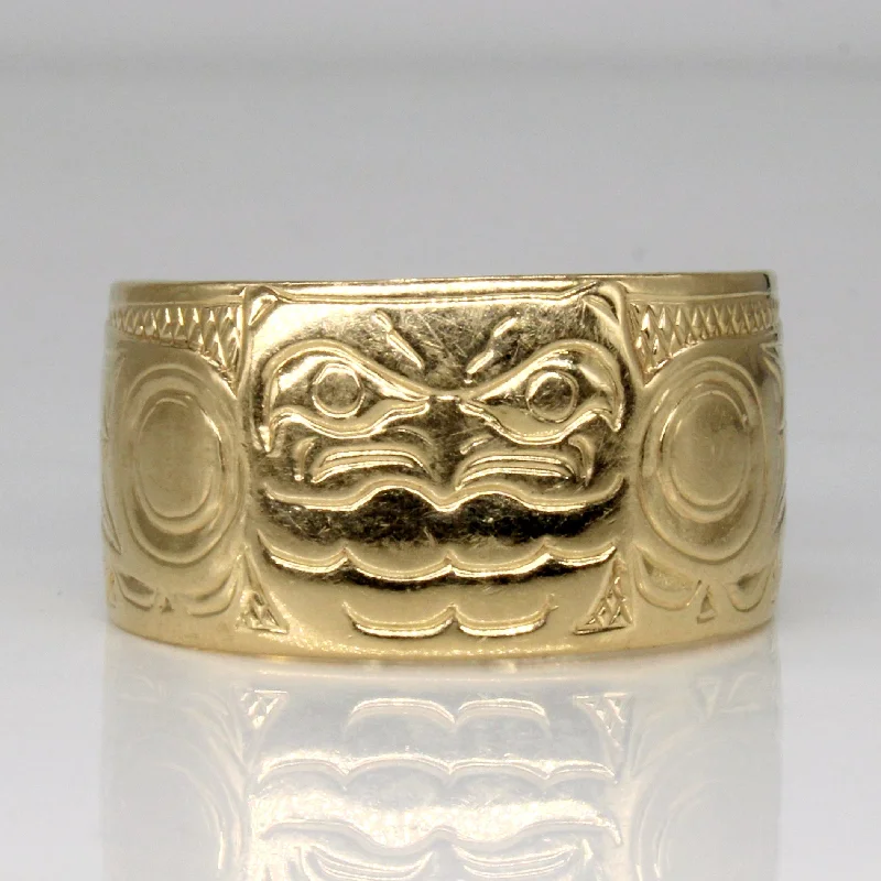 Multi-design rings-18k Yellow Gold Indigenous Art Ring | SZ 15 |