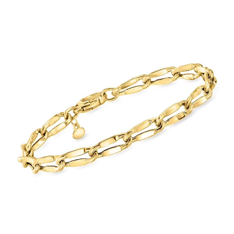 Fiber wrap bracelets-Ross-Simons Italian 14kt Yellow Gold Mirror-Link Bracelet