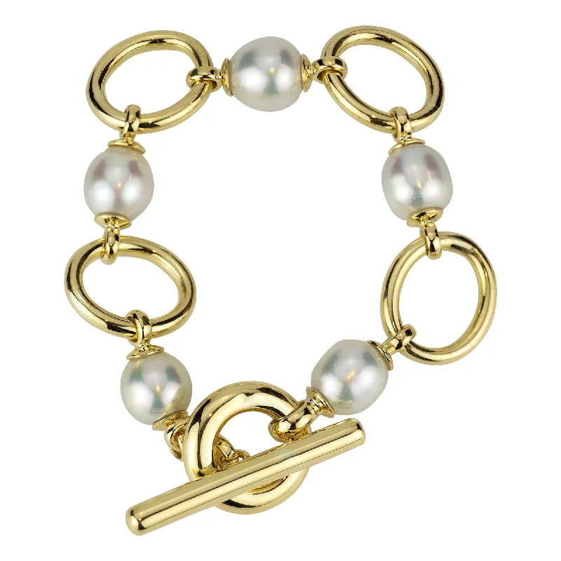 Snap clasp bracelets-Toggle Bracelet - South Sea Pearl (2277E)