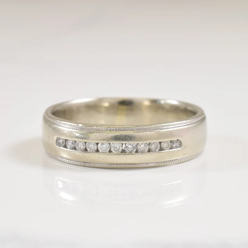 Smooth band rings-Channel Set Diamond Band | 0.22ctw | SZ 11.75 |