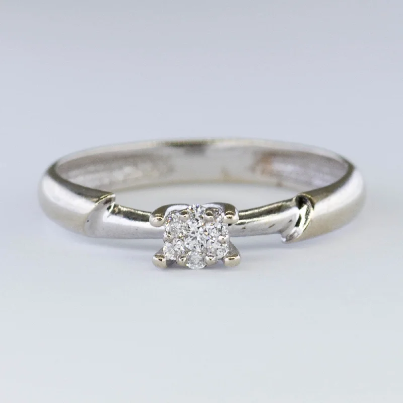 Oval design rings-Prong Set Cluster Diamond Ring | 0.05ctw | SZ 5.5 |