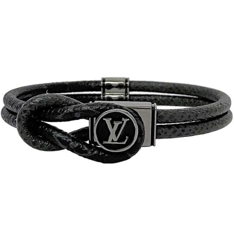 South Sea pearl bracelets-Louis Vuitton  Leather Monogram Charm Bracelet (Pre-Owned)