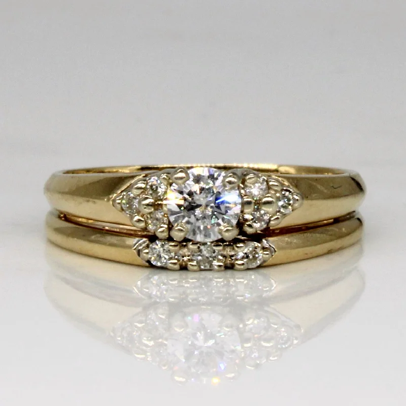 Beryl gem rings-Diamond Wedding Ring Set | 0.27ctw | SZ 5.25 |