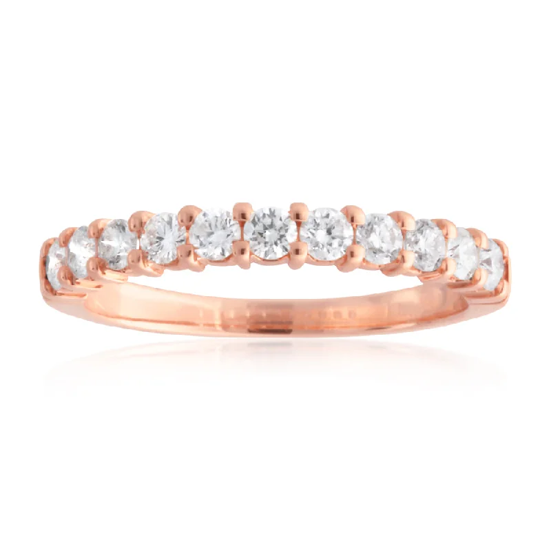 Yarn edge rings-18ct Rose Gold Ring With 1/2 Carats Of Diamonds